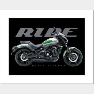 Ride cafe white/green Posters and Art